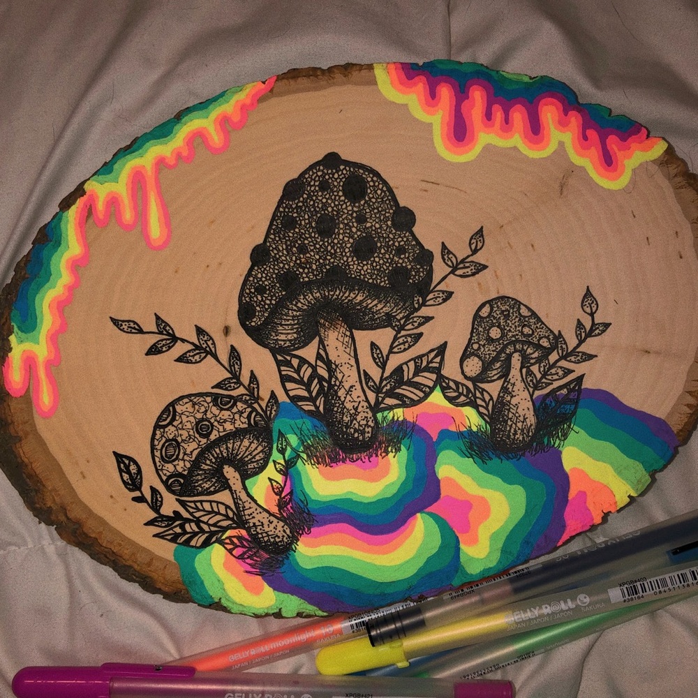 Rainbow mushroom psychedelic art